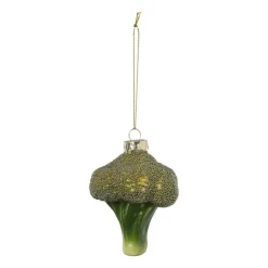 Xenos Kersthanger broccoli - groen - 8.5x6.5x6 cm- Kerstcadeaus|Kersthangers
