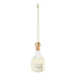 Xenos Kersthanger champagnefles - goudkleurig - ø4.5x14 cm- Kersthangers|Kerstballen