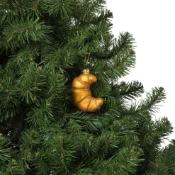 Xenos Kersthanger croissant - goudkleurig - 9.6x8x4.1 cm- Kersthangers|Kerstballen