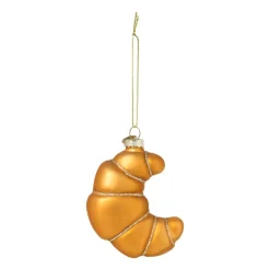 Xenos Kersthanger croissant - goudkleurig - 9.6x8x4.1 cm- Kersthangers|Kerstballen