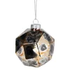 Xenos Kersthanger diamant - zwart/goudkleurig - ø8 cm- Kersthangers|Kerstballen