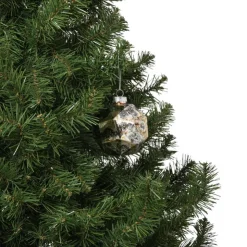 Xenos Kersthanger diamant - zwart/goudkleurig - ø8 cm- Kersthangers|Kerstballen
