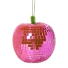 Xenos Kersthanger disco appel - paars - 9.5x7.8x7.8 cm- Kersthangers|Kerstballen