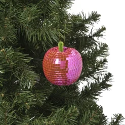 Xenos Kersthanger disco appel - paars - 9.5x7.8x7.8 cm- Kersthangers|Kerstballen