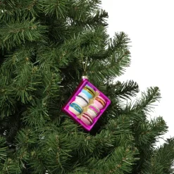 Xenos Kersthanger doosje macarons - multikleur - 3.6x11.5x7.8 cm- Kersthangers|Kerstballen