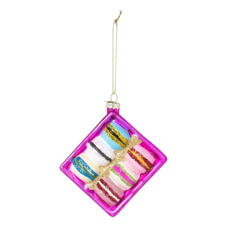 Xenos Kersthanger doosje macarons - multikleur - 3.6x11.5x7.8 cm- Kersthangers|Kerstballen