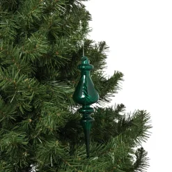 Xenos Kersthanger druppel - groen - ø6x23 cm- Kersthangers|Kerstballen