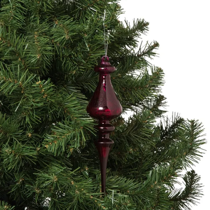 Xenos Kersthanger druppel - paars - ø6x23 cm- Kersthangers|Kerstballen