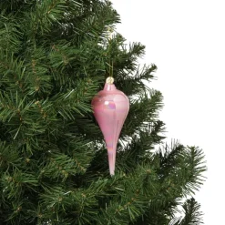 Xenos Kersthanger druppel - roze - ø6x15 cm- Kersthangers|Kerstballen