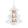 Xenos Kersthanger fa la la - transparant - 10.5x10.5x3.5 cm- Kersthangers|Kerstballen