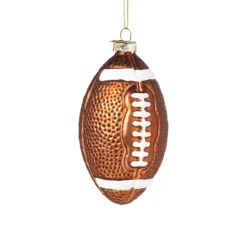 Xenos Kersthanger football - bruin - 12x7x6.5 cm- Kersthangers|Kerstballen