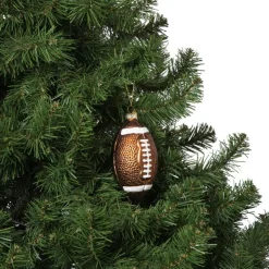 Xenos Kersthanger football - bruin - 12x7x6.5 cm- Kersthangers|Kerstballen