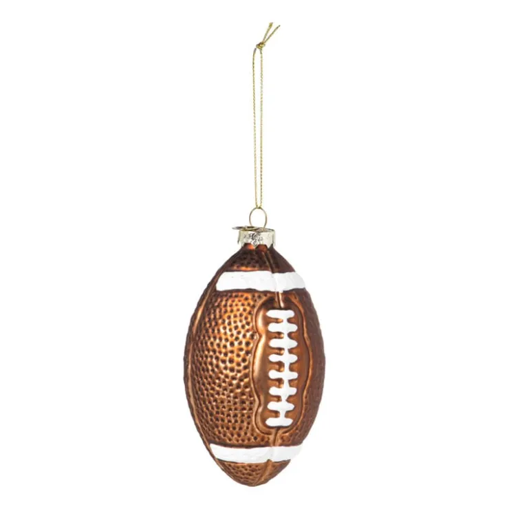 Xenos Kersthanger football - bruin - 12x7x6.5 cm- Kersthangers|Kerstballen