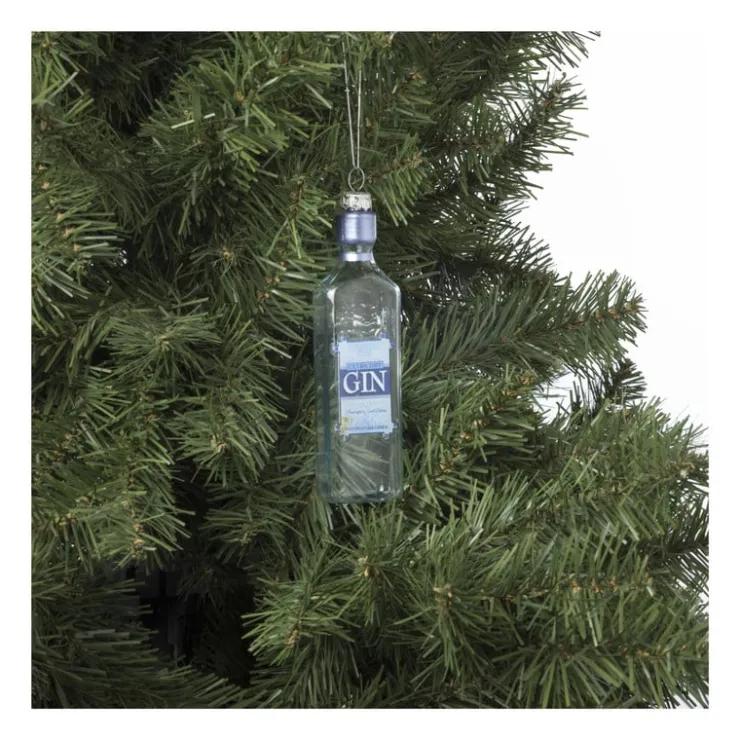 Xenos Kersthanger gin - glas - 14.2x3.7x2.8 cm- Kerstcadeaus|Kersthangers