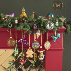 Xenos Kersthanger glas champagne - diverse varianten - 9 cm- Kersthangers|Kerstballen
