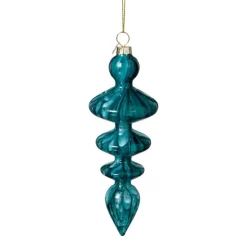 Xenos Kersthanger glas pegel - groen - ø5.5x15 cm- Kersthangers|Kerstballen