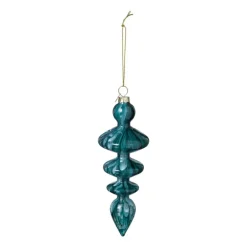 Xenos Kersthanger glas pegel - groen - ø5.5x15 cm- Kersthangers|Kerstballen