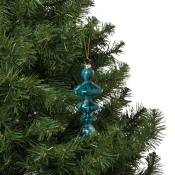 Xenos Kersthanger glas pegel - groen - ø5.5x15 cm- Kersthangers|Kerstballen