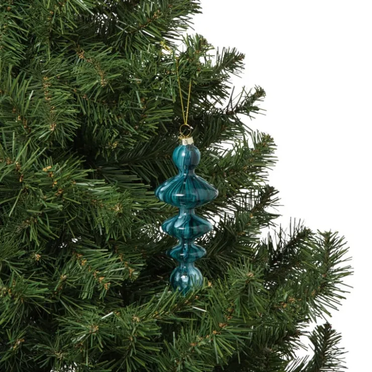 Xenos Kersthanger glas pegel - groen - ø5.5x15 cm- Kersthangers|Kerstballen