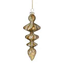Xenos Kersthanger glas pegel - olijfgroen - ø5.5x15 cm- Kersthangers|Kerstballen