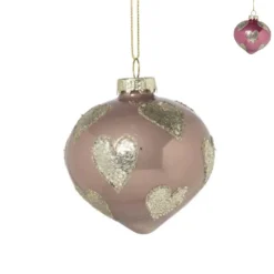 Xenos Kersthanger glitter hart - diverse varianten - ø8 cm- Kersthangers|Kerstballen