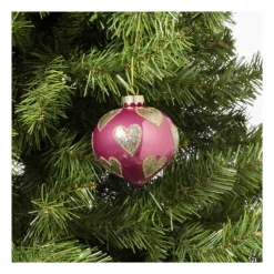 Xenos Kersthanger glitter hart - diverse varianten - ø8 cm- Kersthangers|Kerstballen