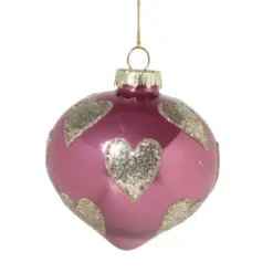 Xenos Kersthanger glitter hart - diverse varianten - ø8 cm- Kersthangers|Kerstballen