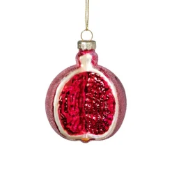 Xenos Kersthanger granaatappel - rood - ø7x8.5 cm- Kersthangers|Kerstballen