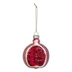 Xenos Kersthanger granaatappel - rood - ø7x8.5 cm- Kersthangers|Kerstballen
