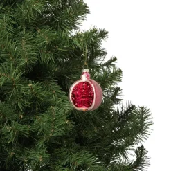 Xenos Kersthanger granaatappel - rood - ø7x8.5 cm- Kersthangers|Kerstballen