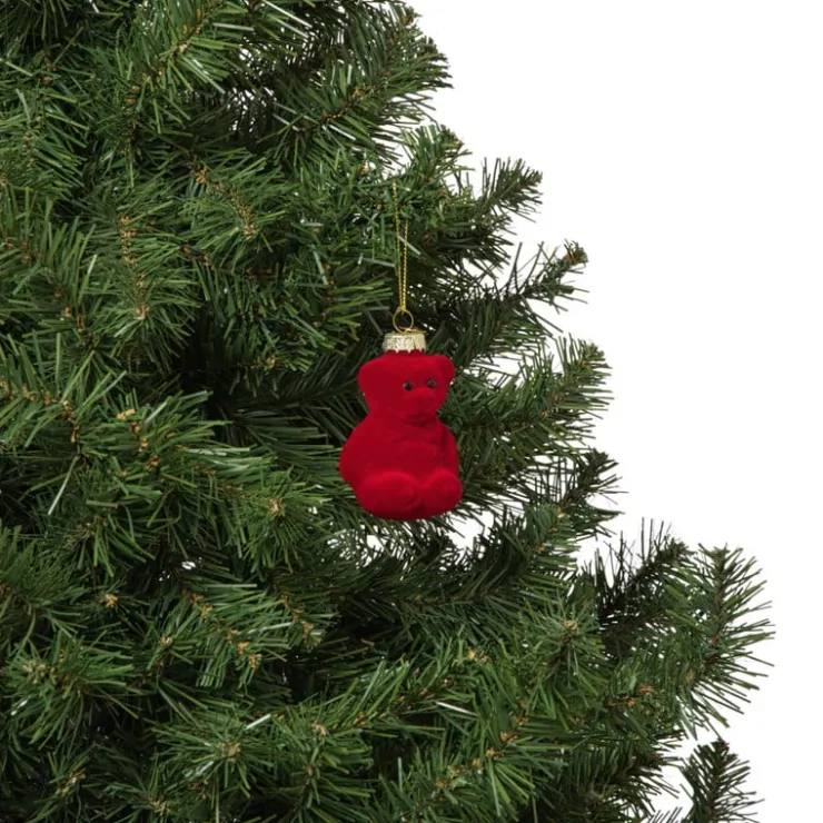 Xenos Kersthanger gummybeer velvet - rood - 8x5.6x4.6 cm- Kersthangers|Kerstballen