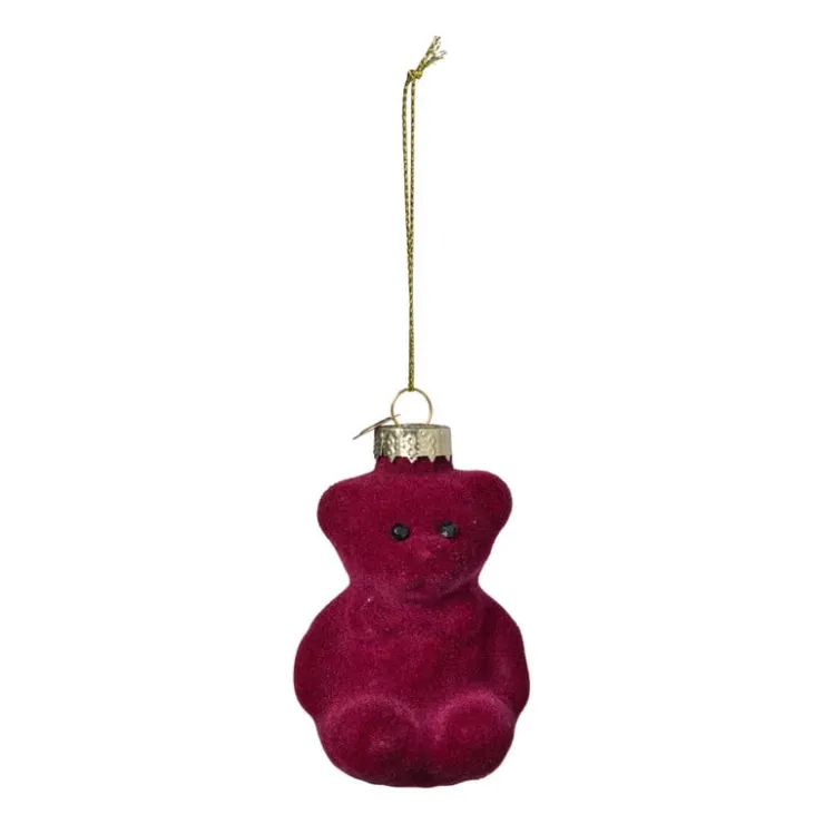 Xenos Kersthanger gummybeer velvet - paars - 8x5.6x4.6 cm- Kersthangers|Kerstballen