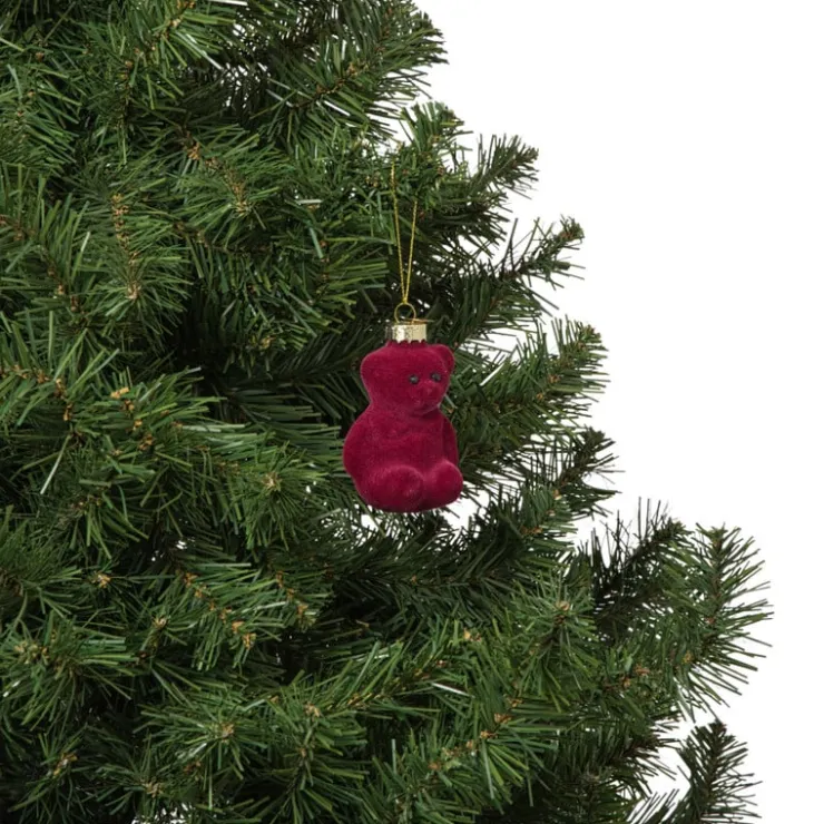 Xenos Kersthanger gummybeer velvet - paars - 8x5.6x4.6 cm- Kersthangers|Kerstballen