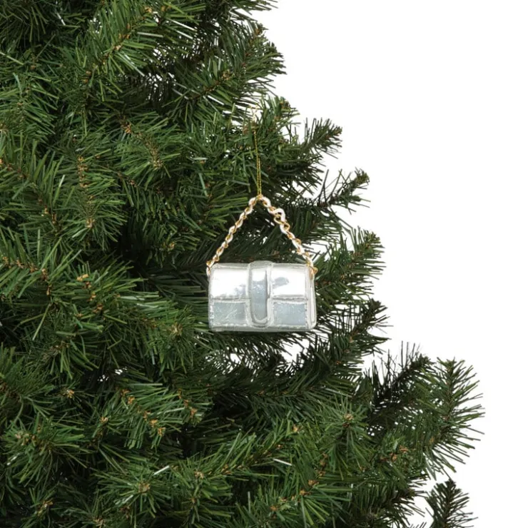 Xenos Kersthanger handtas - wit - 4.2x7x2.8 cm- Kersthangers|Kerstballen