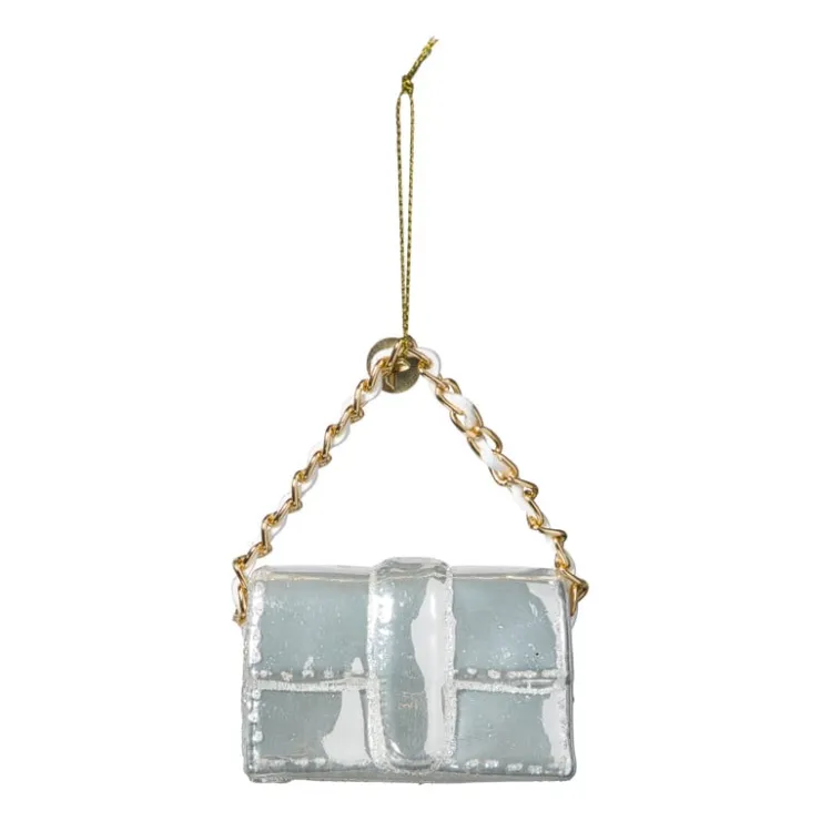 Xenos Kersthanger handtas - wit - 4.2x7x2.8 cm- Kersthangers|Kerstballen
