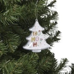 Xenos Kersthanger ho ho ho - transparant - 10x8.8x7 cm- Kerstcadeaus|Kersthangers