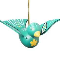 Xenos Kersthanger houten vogel - diverse varianten - 6x16x12 cm- Kersthangers|Kerstballen