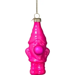 Xenos Kersthanger kabouter - roze - 10.5x5.3x4.7 cm- Kersthangers|Kerstballen