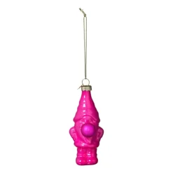 Xenos Kersthanger kabouter - roze - 10.5x5.3x4.7 cm- Kersthangers|Kerstballen