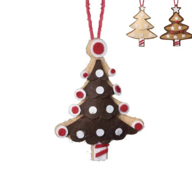 Xenos Kersthanger kerstboom - diverse varianten - 13x7.5x1 cm- Kersthangers|Kerstballen