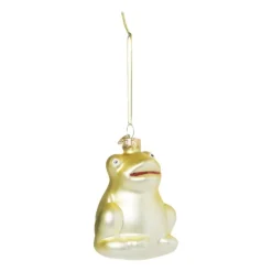 Xenos Kersthanger kikker - glas - 8x6.4x5.6 cm- Kersthangers|Kerstballen