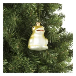 Xenos Kersthanger kikker - glas - 8x6.4x5.6 cm- Kersthangers|Kerstballen