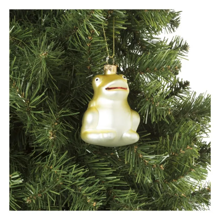 Xenos Kersthanger kikker - glas - 8x6.4x5.6 cm- Kersthangers|Kerstballen