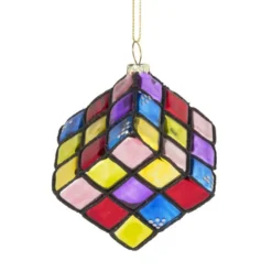 Xenos Kersthanger kubus - glas - 5.5x5.5x5.5 cm- Kersthangers|Kerstballen