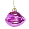 Xenos Kersthanger lippen roze - glas - 6.4x8.3x4 cm- Kersthangers|Kerstballen