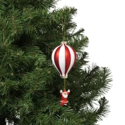 Xenos Kersthanger luchtballon met kerstman - diverse varianten - ø7.5x16.5 cm- Kersthangers|Kerstballen