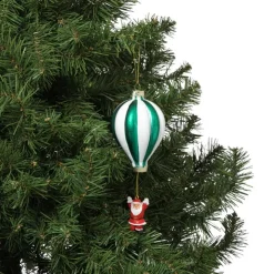 Xenos Kersthanger luchtballon met kerstman - diverse varianten - ø7.5x16.5 cm- Kersthangers|Kerstballen