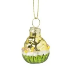 Xenos Kersthanger mini cake - set van 3 - 4 cm- Kersthangers|Kerstballen