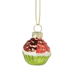 Xenos Kersthanger mini cake - set van 3 - 4 cm- Kersthangers|Kerstballen
