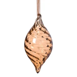 Xenos Kersthanger olive - bruin - ø6.5x13 cm- Kersthangers|Kerstballen